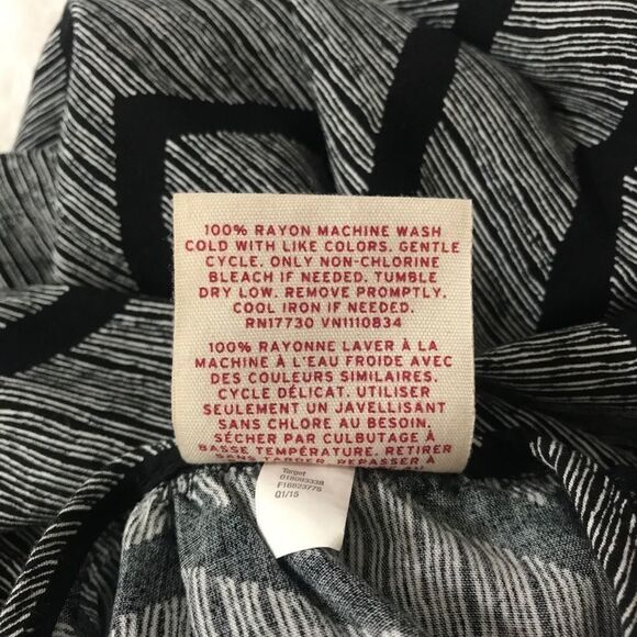 Merona maxi sleeveless dress black & white herringbone print size M - Picture 4 of 7